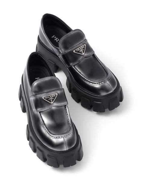 grey prada loafers|prada monolith loafer.